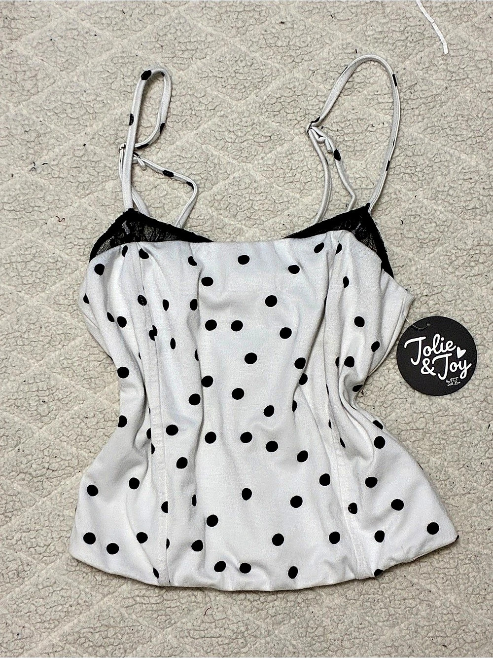 Jolie & Joy Polka Dot Corset Camisole NWT